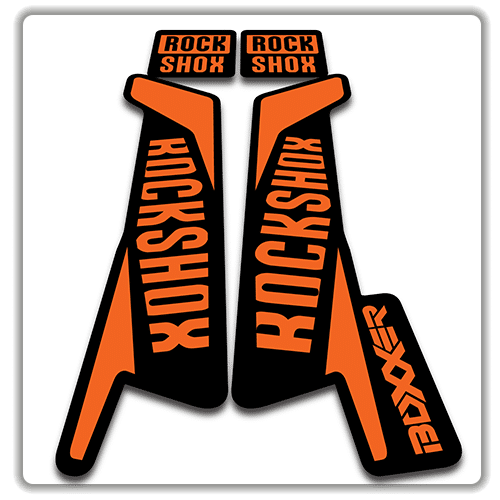 Rockshox RECON Style Fork Decal Stickers - Orange Laminated Vinyl (3-Piece Set)