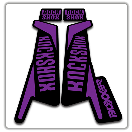 rockshox boxxer fork stickers in purple