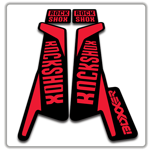 rockshox boxxer fork stickers in red