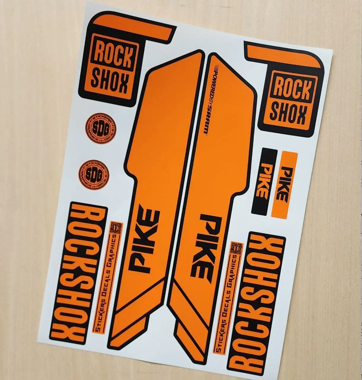 rockshox pike 2015 fork stickers