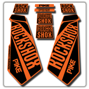rockshox pike fork stickers in orange