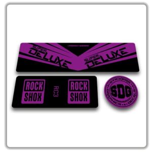 rockshox super deluxe rc3 rear shock stickers purple