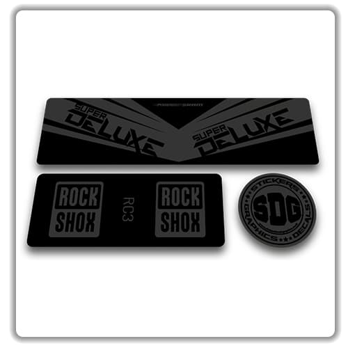 rockshox super deluxe rc3 rear shock stickers stealth