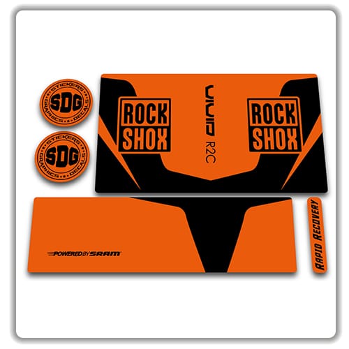 rockshox vivid air r2c rear shock stickers 2015 orange