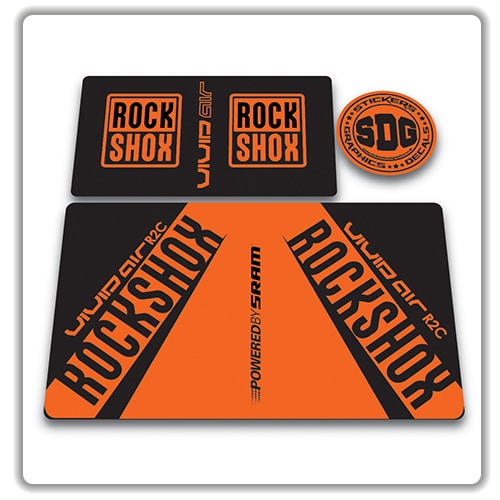 rockshox vivid air r2c rear shock stickers 2017 orange