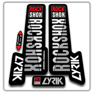 white and gray original rockshox lyrik fork stickers 2018