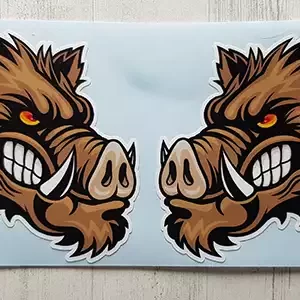 wild boar head tube sticker set